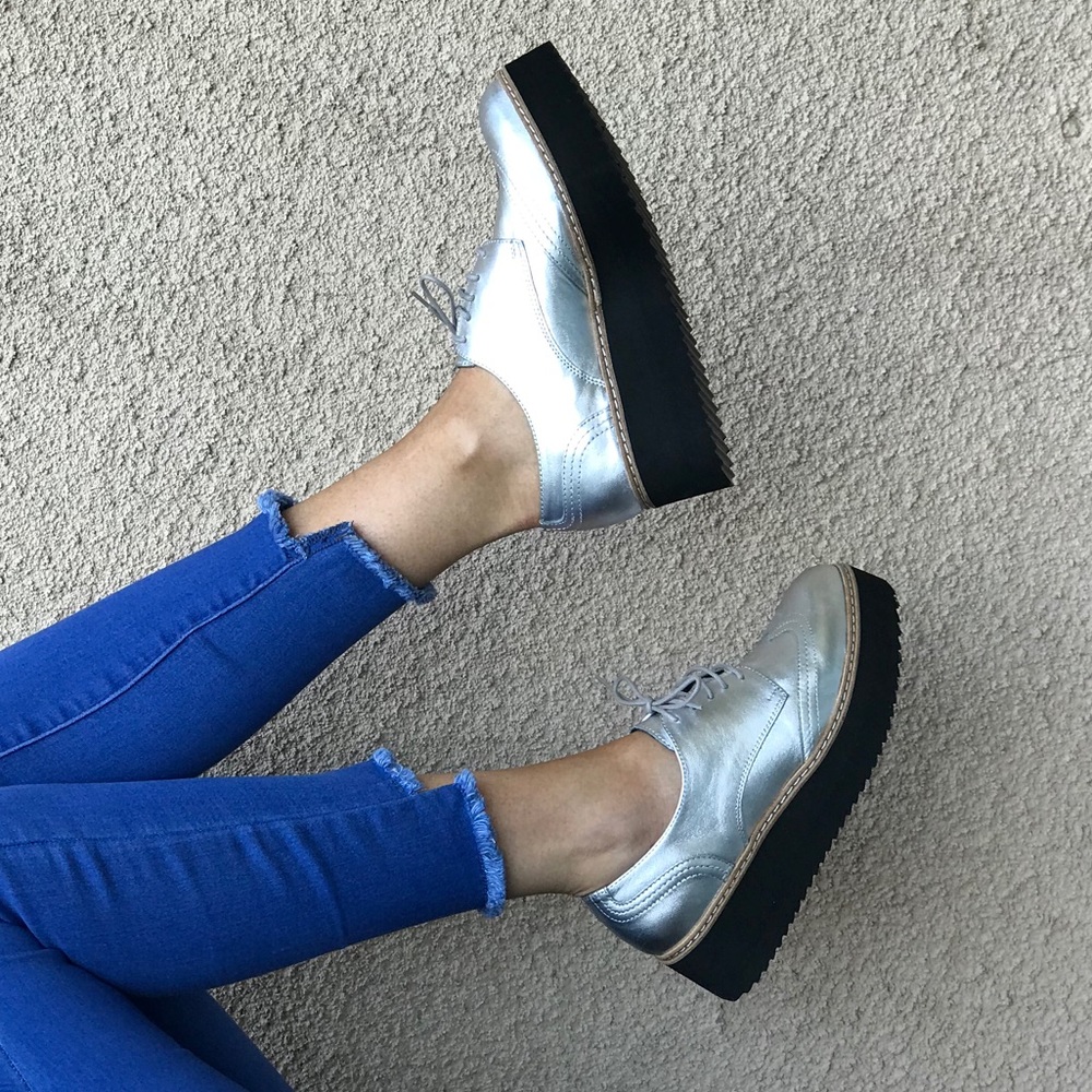 Made in Spain Wingtip Platform Boyfriend Oxfords - Picture 6 of 6